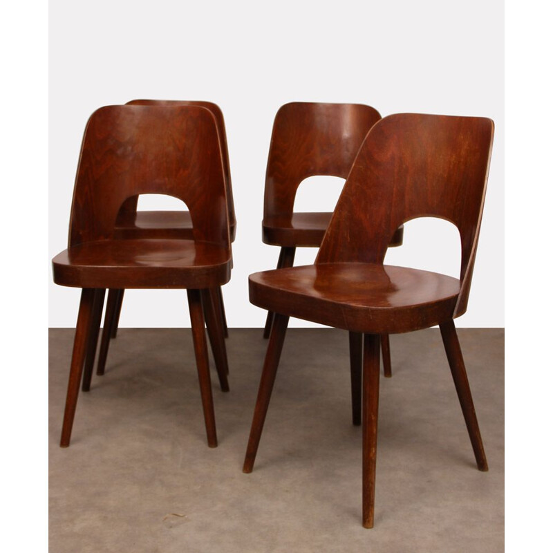 Ensemble de 4 chaises vintage par Oswald Haerdtl pour Ton, 1960