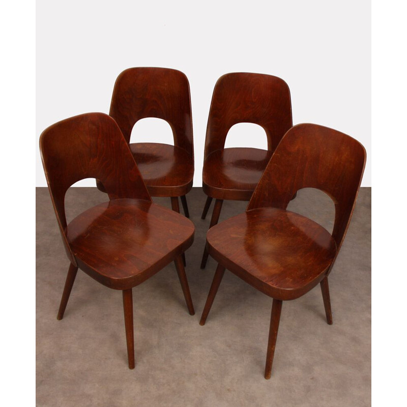 Ensemble de 4 chaises vintage par Oswald Haerdtl pour Ton, 1960