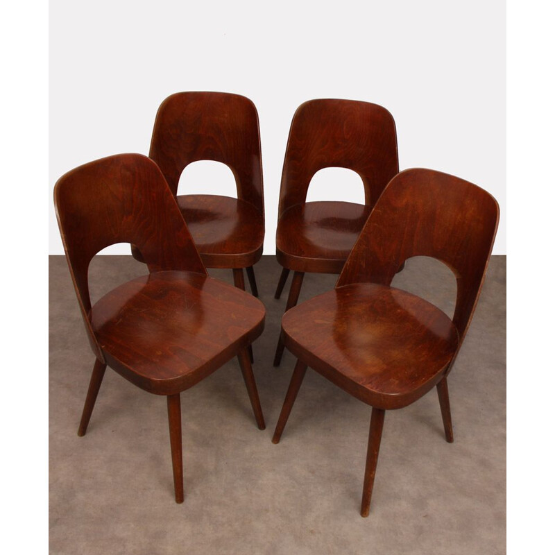 Set of 4 vintage chairs by Oswald Haerdtl for Ton, 1960