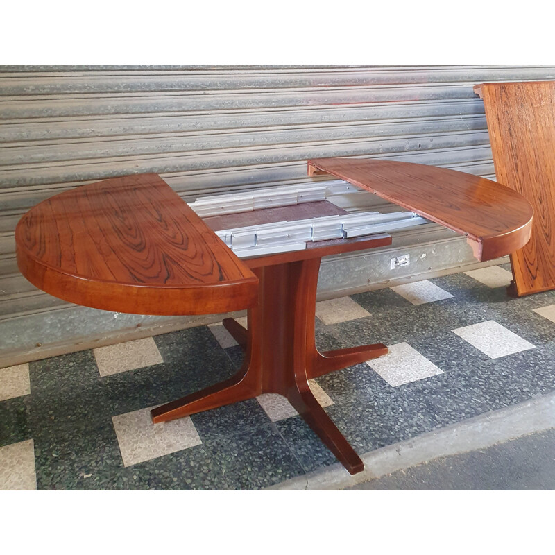 Table vintage De Luigi Bartolini Extensible Palissandre 1960