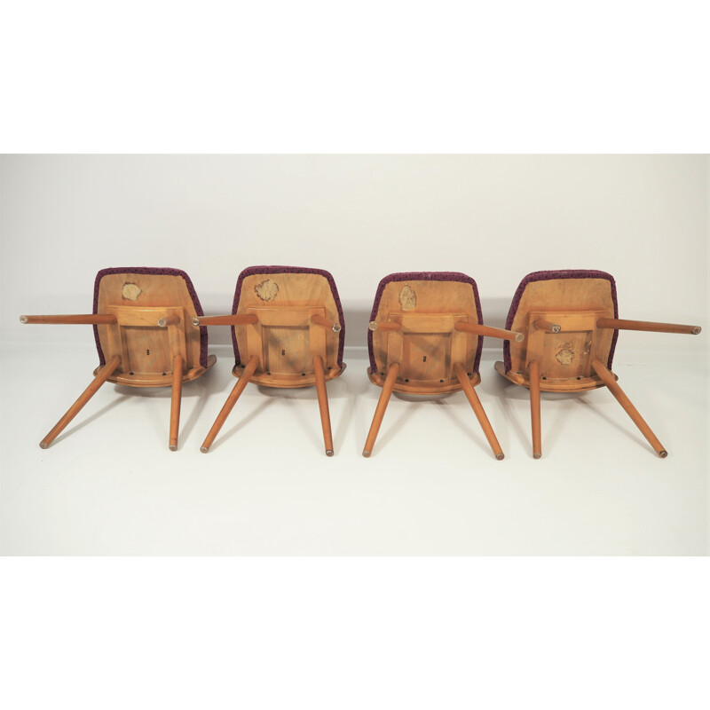 Ensemble de 4 chaises vintage de Tatra Nábytok, 1960