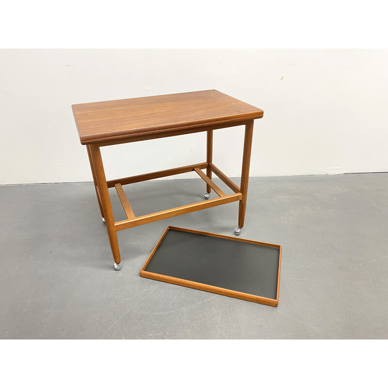 Mid Century folding Serving Trolley Teak Wood by Arrebo Moebler, Denmark, 1960s