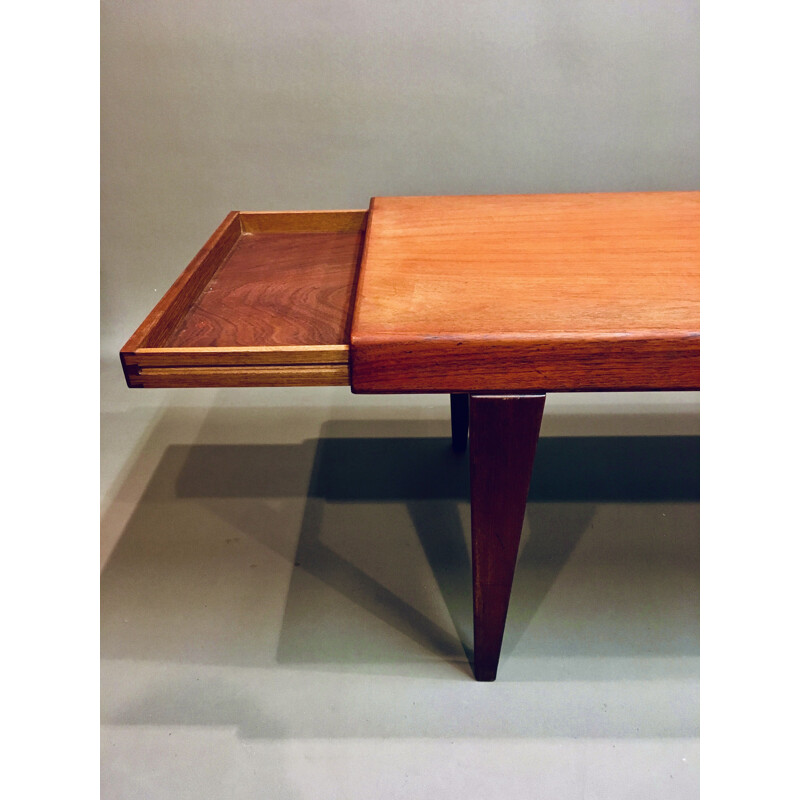 Table basse vintage teck  Johannes Andersen scandinave 1950