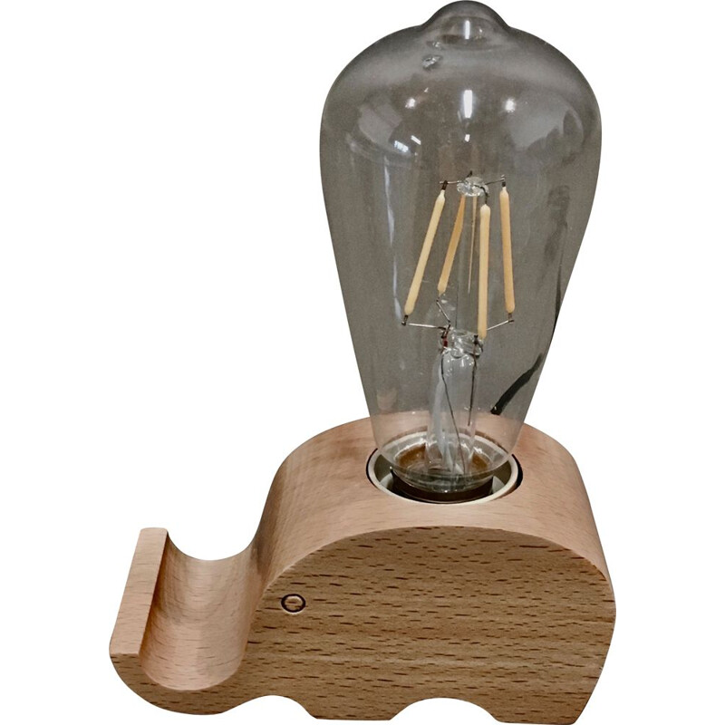 Lampe éléphant vintage  bois massif Design scandinave