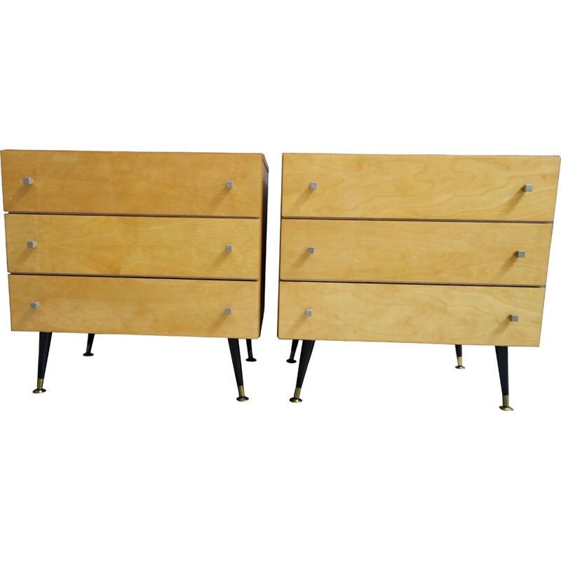 Pair of vintage bedside night tables 1960s