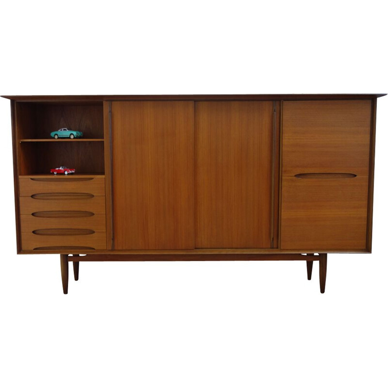 Vintage XL Teak Highboard by  Hilker 1960s