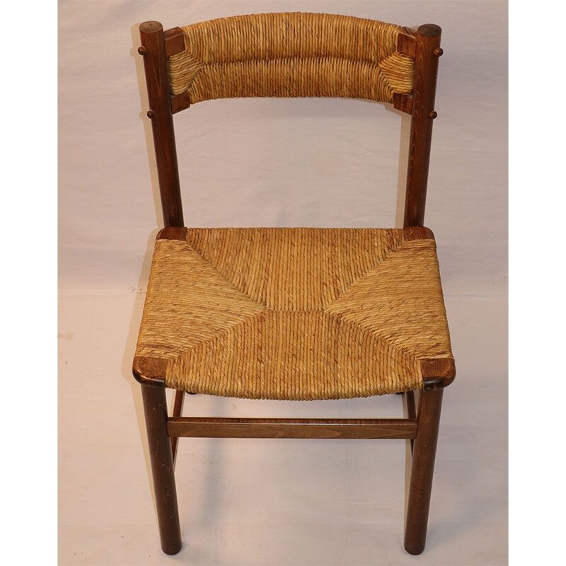 Vintage ash and straw 1950's chair