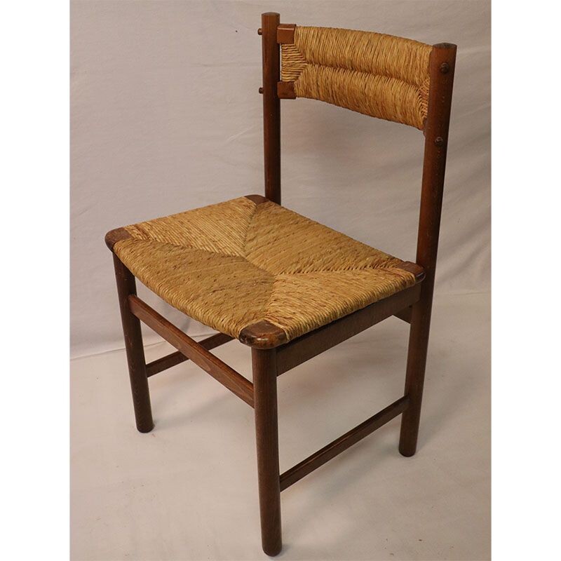 Vintage ash and straw 1950's chair