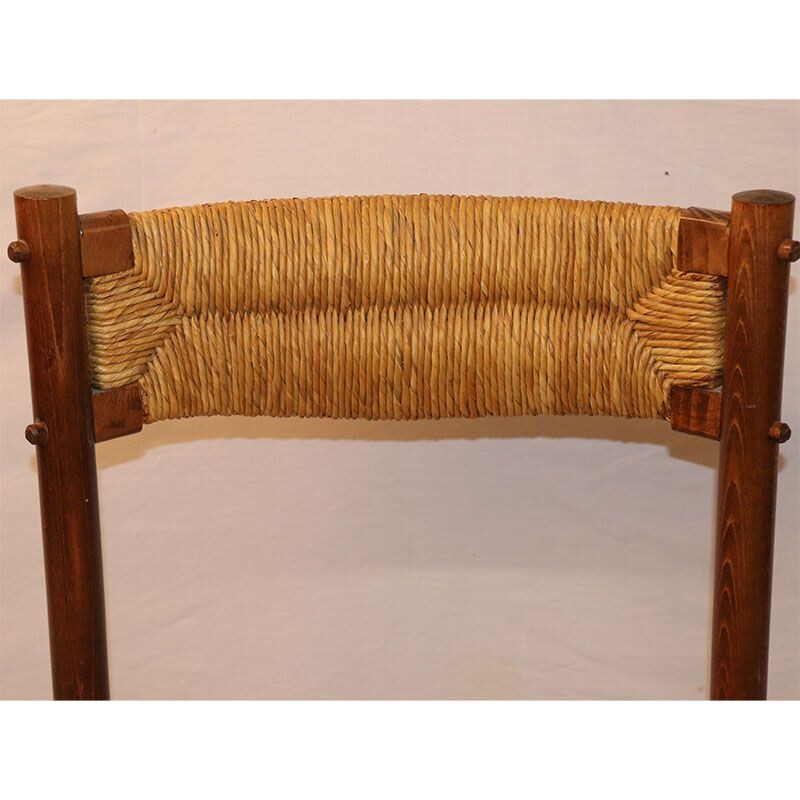 Vintage ash and straw 1950's chair