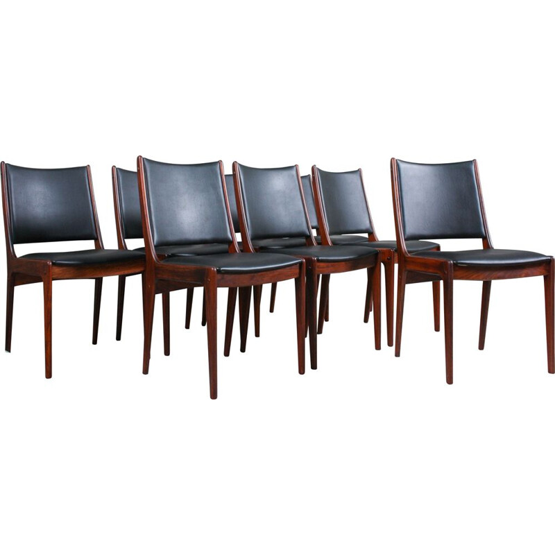 Set of 8 vintage Rosewood Dining Chairs by Johannes Andersen for Uldum Møbelfabrik, 1960s