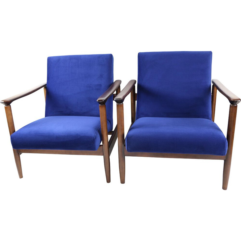 Vintage Blue Armchair by Edmund Homa, 1970s