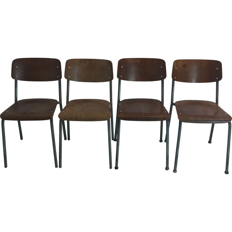 Set of 4 vintage chairs mod.1257 by by Gustav Hassenpflug for Embru 1934