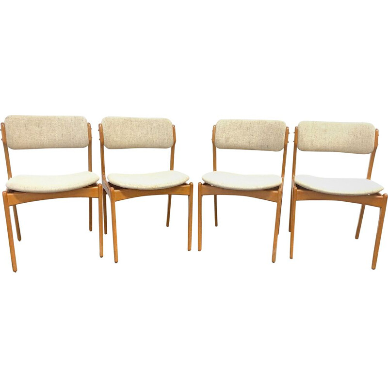 Set of 4 Mid Century Teak Chairs Domus Danica by Eric Buch for O. D. Moebler, Denmark, 1960s