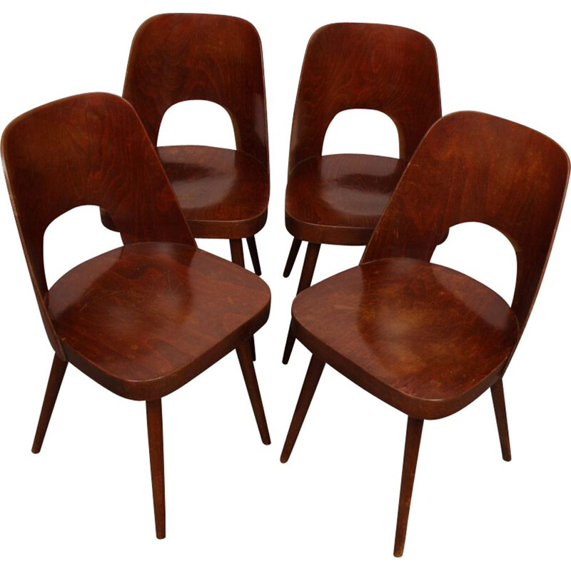 Set of 4 vintage chairs by Oswald Haerdtl for Ton, 1960