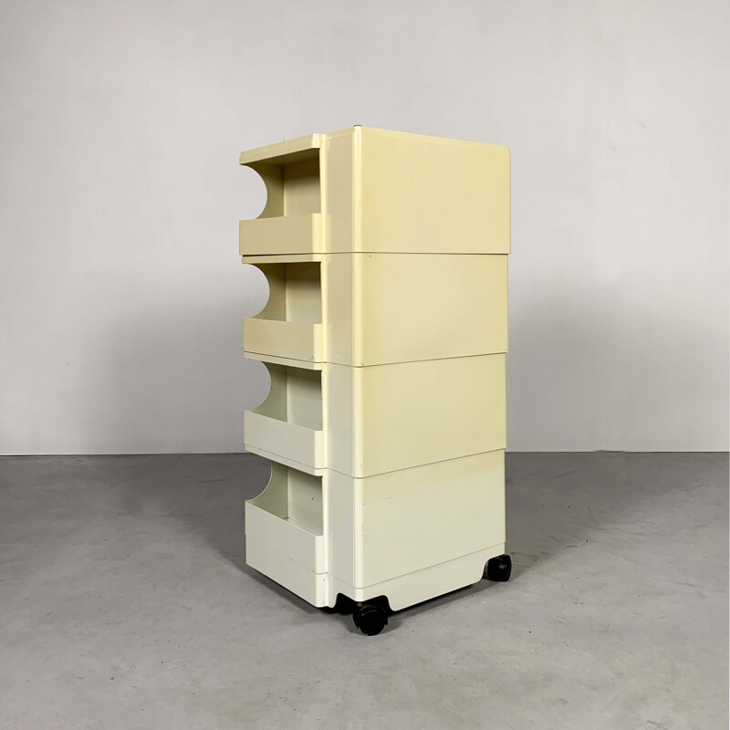 Vintage White Boby Trolley by Joe Colombo for Bieffeplast, 1960s