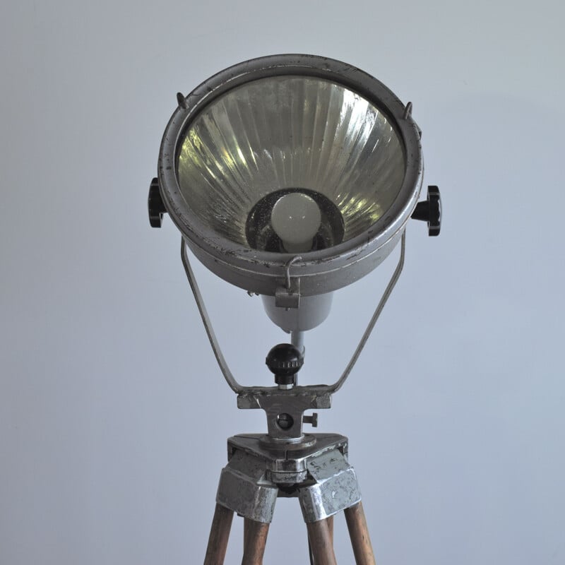 Projecteur vintage industriel en métal de Schaco, 1930