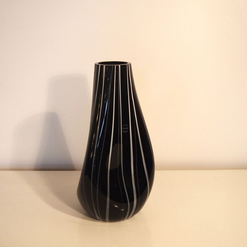 Vase de collection vintage en verre par Nason, 1980