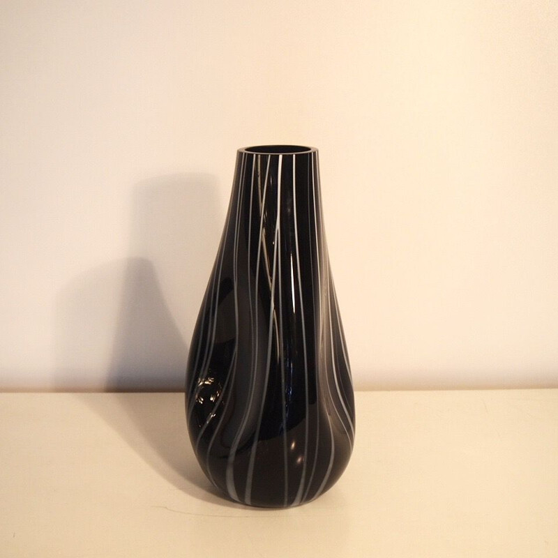 Vase de collection vintage en verre par Nason, 1980