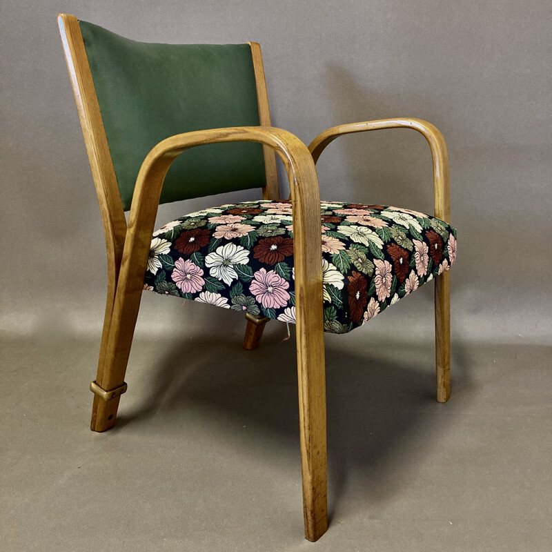 Vintage Bow Wood Steiner armchair 1950