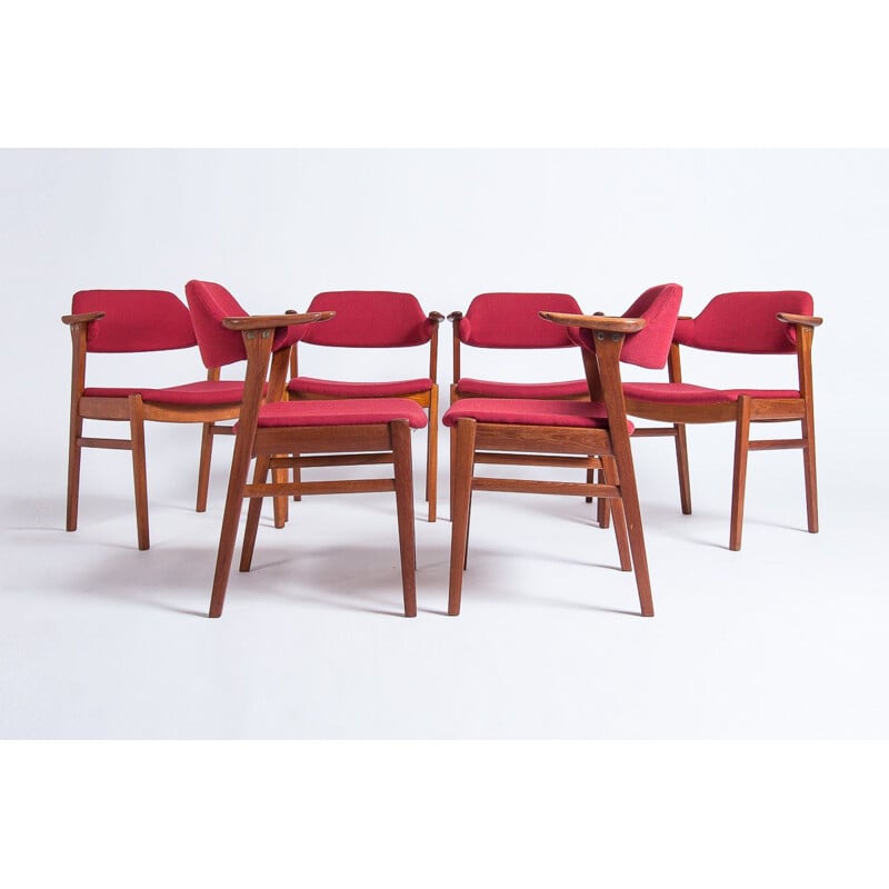 Set of 6 Mid Century Dining Chairs in Teak by C.E. Ekstrom, Swedish 1950s