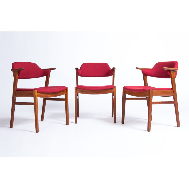 Set of 6 Mid Century Dining Chairs in Teak by C.E. Ekstrom, Swedish 1950s