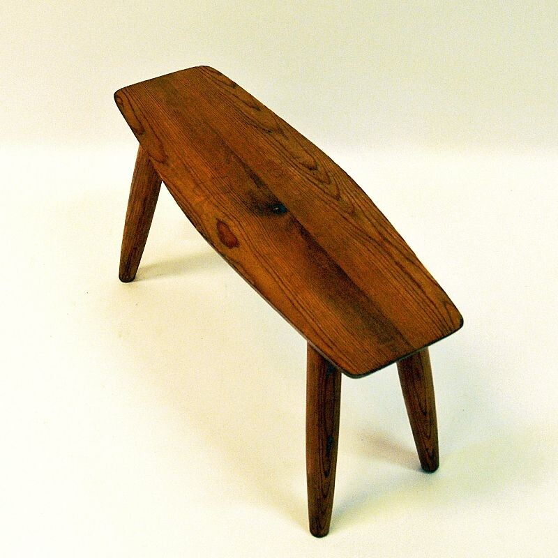 Vintage Pine stool by B. Edvinsson Swedish 1964