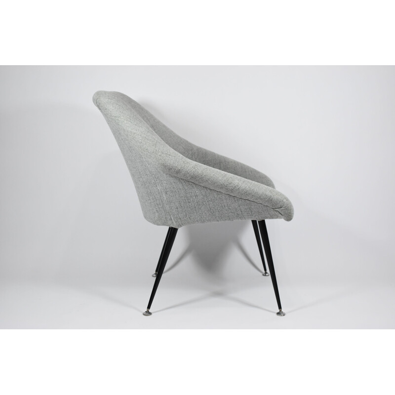 Vintage armchair Shell, grey color, Germany 1970s