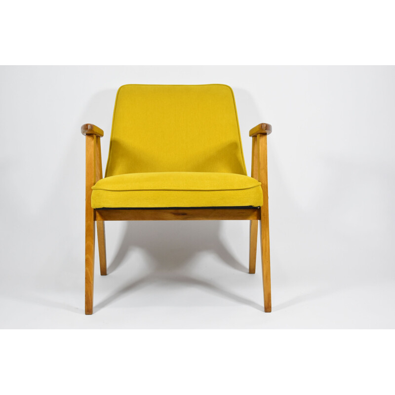 Vintage fauteuil 366, geel 1960