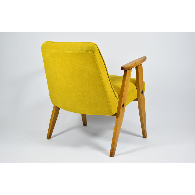 Vintage fauteuil 366, geel 1960