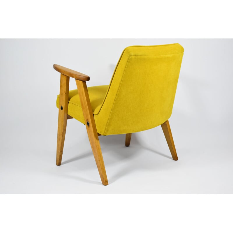 Vintage fauteuil 366, geel 1960