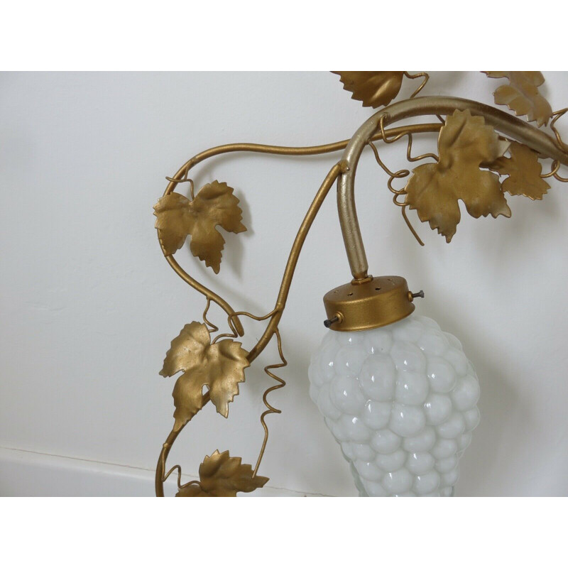 Vintage "vine leaf" "vintage" wall light in gold metal 1970 