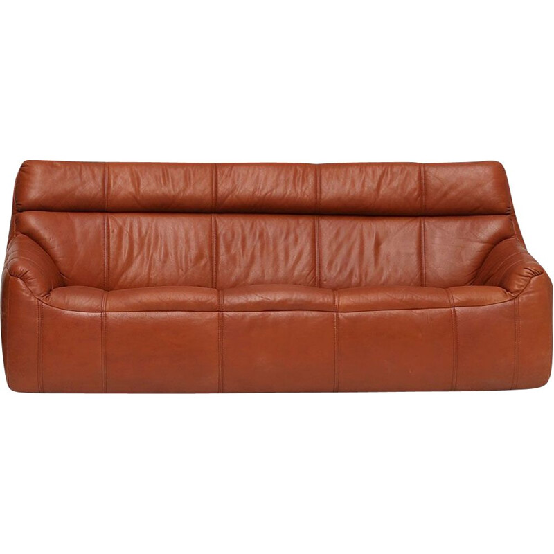 Vintage leather sofa Rolf Benz 1970s