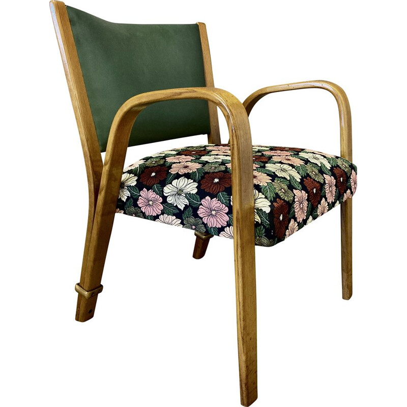 Vintage Bow Wood Steiner armchair 1950