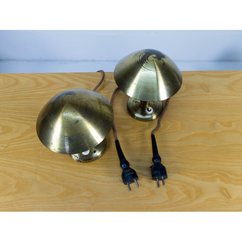 Pair of vintage Bauhaus Table Lamps with Flexible Shades, 1930s