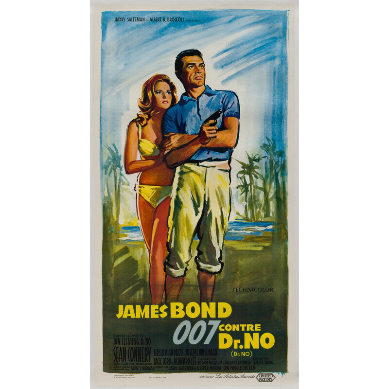 French "Dr No" film poster, Boris GRINSSON - 1963