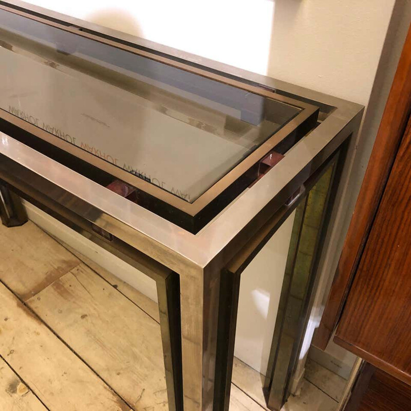 Mid-Century Chrome and Brass Console, 1970