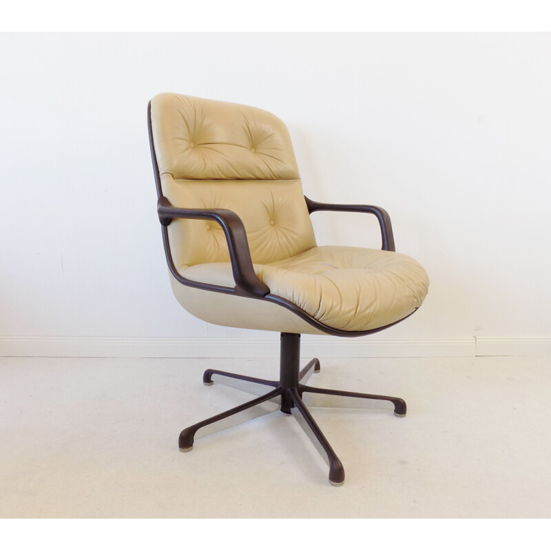 Vintage Comforto Executive Highback leather chair by Charles Pollock 1960s