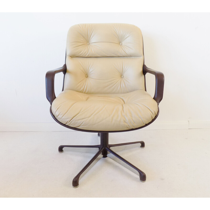 Vintage Comforto Executive Highback leather chair by Charles Pollock 1960s