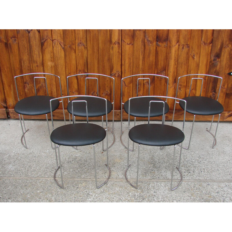 Lot de 6 chaises vintage Italie 1970