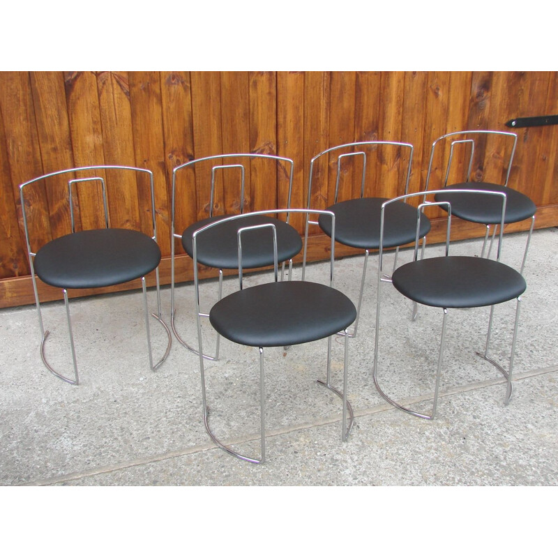 Set of 6 chairs vintage Italy 1970s