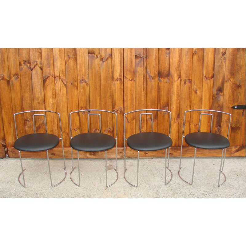 Lot de 4 chaises vintage Italie 1970