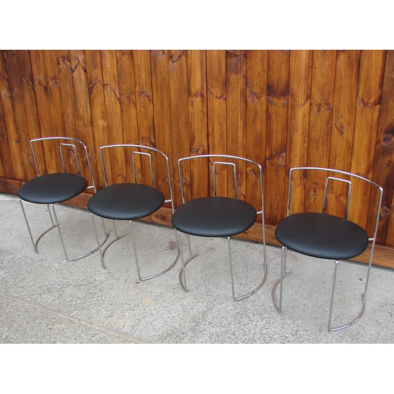 Lot de 4 chaises vintage Italie 1970