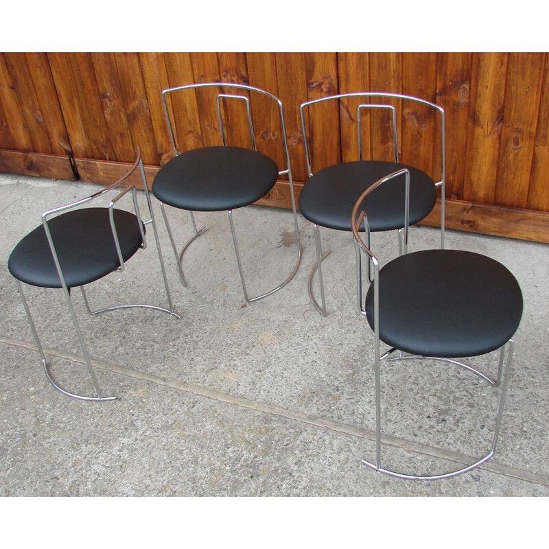 Lot de 4 chaises vintage Italie 1970