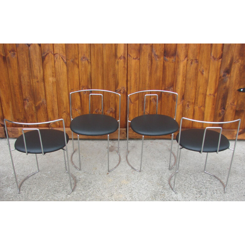 Set of 4 chairs vintage Italy 1970s