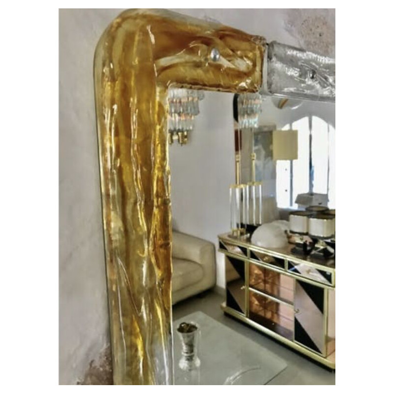 Miroir bicolore vintage Mazzega - 80x60cm