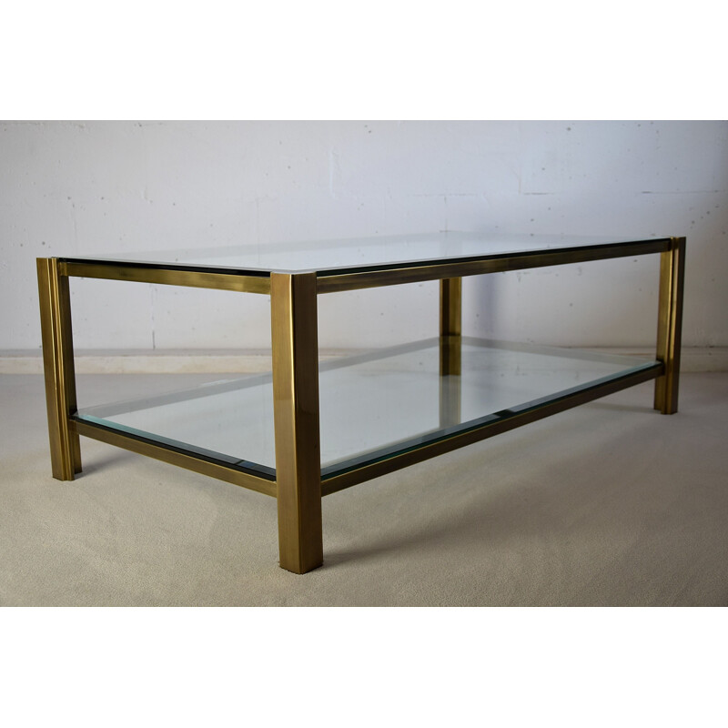 Vintage  Brass Coffee Table Maison Jansen Hollywood Regency