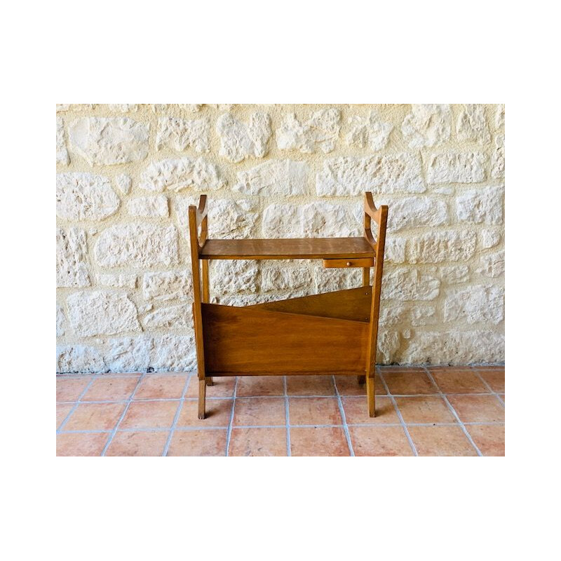 Mid-century, side table with magazine rack,Scandinavian 1950s