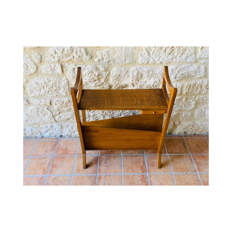 Mid-century, side table with magazine rack,Scandinavian 1950s