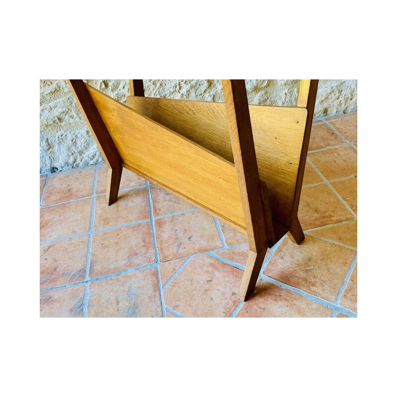 Mid-century, side table with magazine rack,Scandinavian 1950s