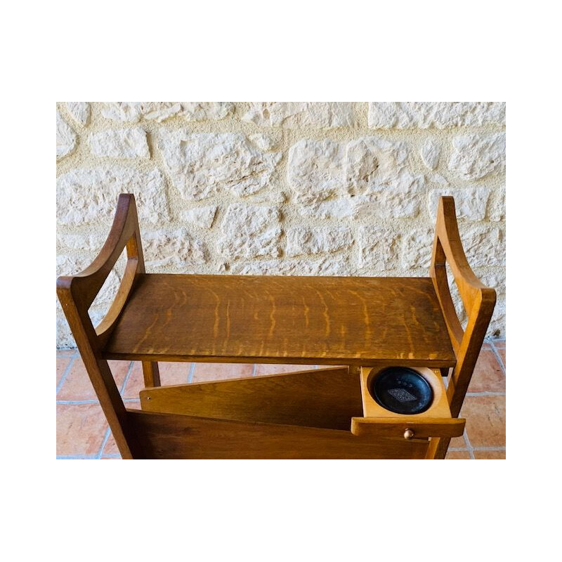 Mid-century, side table with magazine rack,Scandinavian 1950s